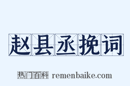 赵县丞挽词是什么意思的图片